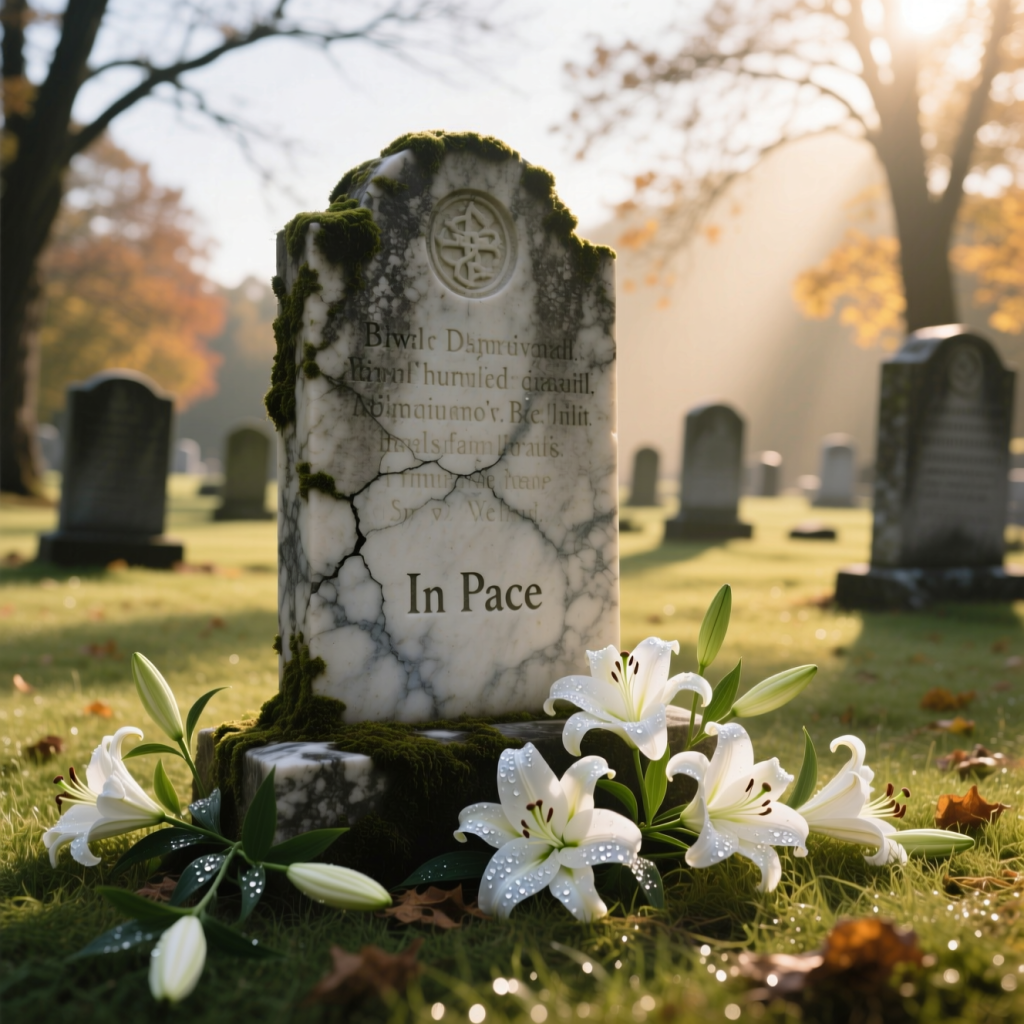 Lápida en un cementerio